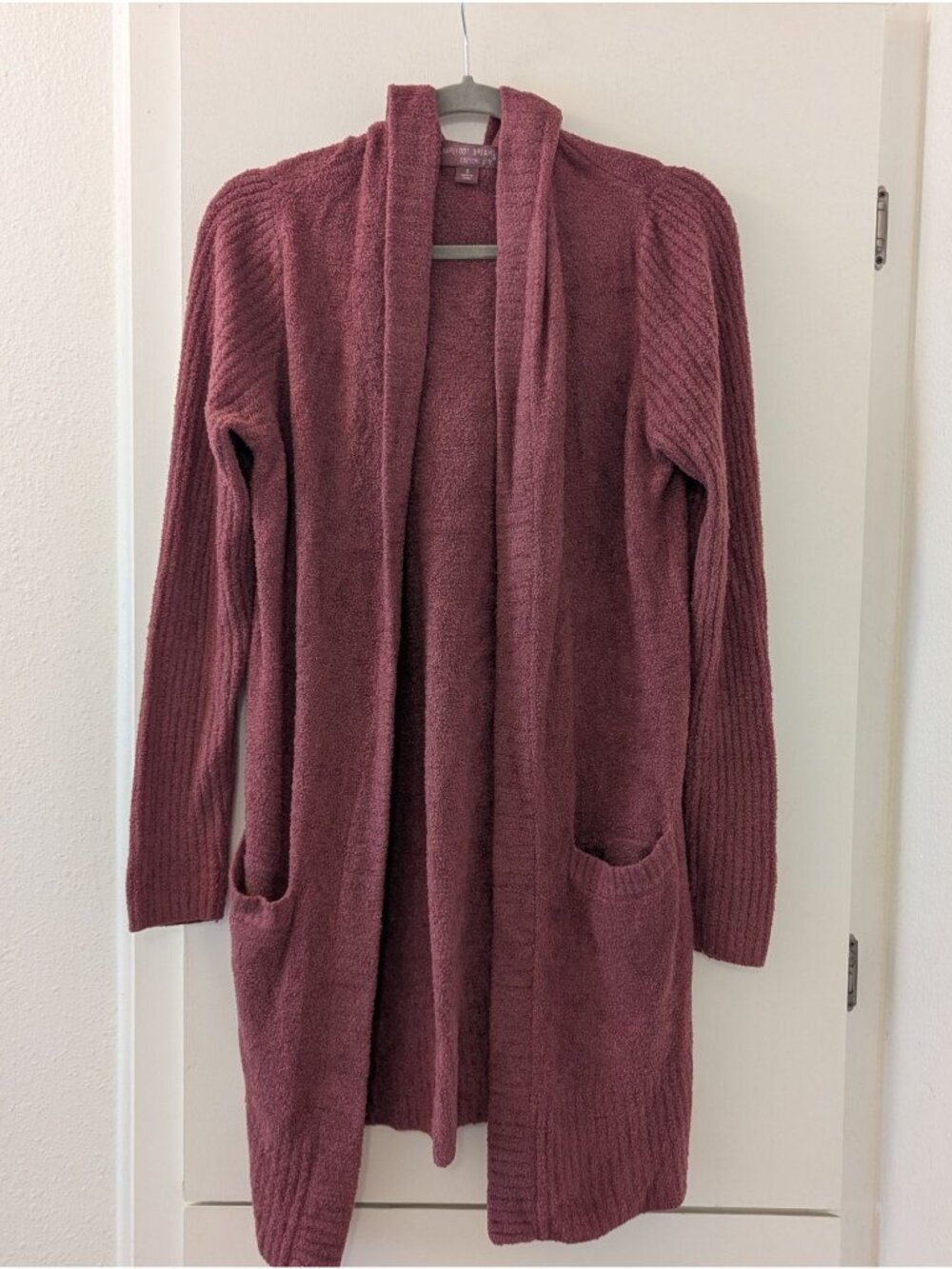 Barefoot Dreams CozyChic Lite Knit Open Front Cardigan Sweater With Pockets Size